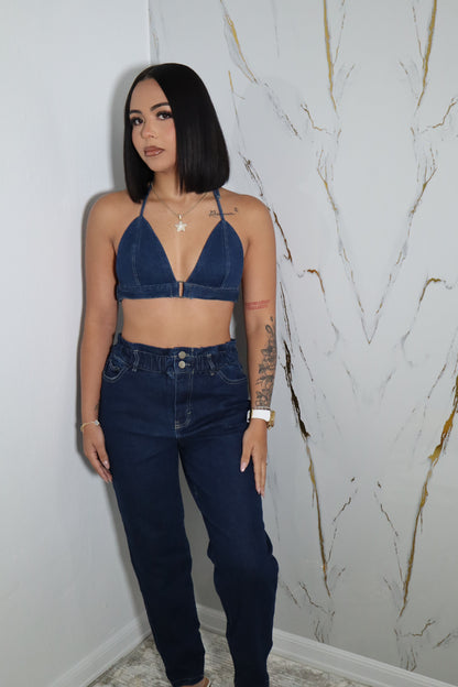 Set Denim Pant y Top